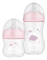 Kit Mamadeiras Easy Flow Nuvem Rosa 120/270ml - Buba Kit Mamadeiras Easy Flow Nuvem Rosa 120/270ml - Buba