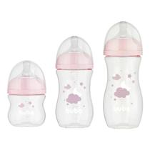 Kit Mamadeiras Easy Flow Nuvem Rosa Triplo Pack 120/270/330ml - Buba