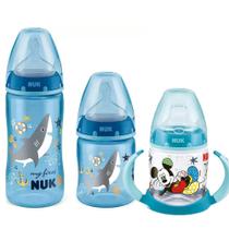 Kit Mamadeiras My First 150ml + 300ml Azul + Copo Treinamento 150ml Mickey Romero Nuk Kit Mamadeiras My First 150ml + 300ml Azul + Copo Treinamento 150ml Mickey Romero Nuk