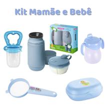 Kit Mamãe Bebe Garrafa Termica + Alimentador + Copo + Peneira + Porta Sabonete - Sanremo