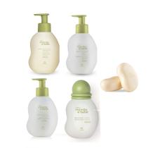 kit mamãe e bebê natura shampoo condicionador colônia sabonete barra com 2 unid hidratante