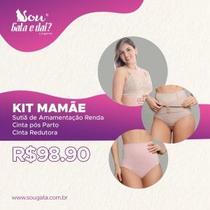 Kit Mamãe - Sutiã de Amamentação Renda, Cinta pós Parto, Cinta Redutora