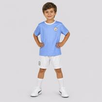 Kit Manchester City Mini Craque Infantil Branco e Azul