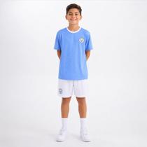 Kit Manchester City Mini Craque Logo Juvenil Azul e Branco