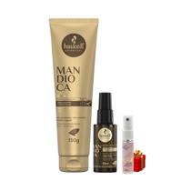Kit Mandioca 1 Leave in 150g 1 Reparador de pontas 35ml + Presente Lourre 15ml