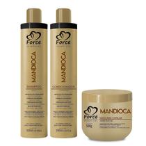 Kit Mandioca Force Cosméticos Hidratação Profunda e Fortalecimento Capilar 3 itens Kit Mandioca Force Cosméticos Hidratação Profunda e Fortalecimento Capilar 3 itens
