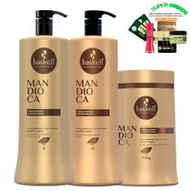 Kit Mandioca Haskell Shampoo Condicionador e Mascara 900g