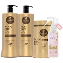 Kit Mandioca Sh + Cond 1L + Máscara 900ml + Finalizador Obrigatório Lourre 120ml