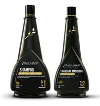 Kit Mandioca Shampoo 1,5l E Máscara Capilar 1l Raiz Latina Profissional Hidratação Cabelos Oleosos