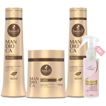 Kit Mandioca Shampoo + Cond + Máscara 500ml + Finalizador Obrigatório Lourre 120ml