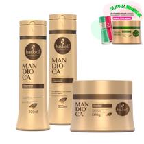 Kit Mandioca Shampoo Condicionador E Máscara Pequeno - Haskell Kit Mandioca Shampoo Condicionador E Máscara Pequeno - Haskell