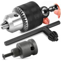 Kit Mandril 1/2 (1.5 a 13mm) 20unf Com Chave + Adaptador De Impacto 1/2 Pino e Anel Kit Mandril 1/2 (1.5 a 13mm) 20unf Com Chave + Adaptador De Impacto 1/2 Pino e Anel