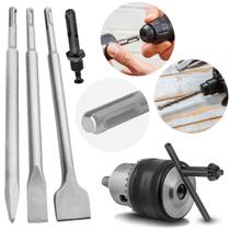 Kit Mandril E Adaptador / 2 Talhadeiras, 1 Ponteiro Sds Plus