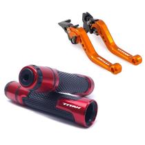 Kit Manete Esportivo e Manopla Titan 125 150 160 Freio á Disco