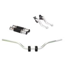 Kit Manete Manopla Guidão Adaptador Yes 125 Intruder 125 Riva