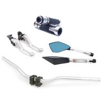 Kit Manete Manopla Guidão Retrovisor Titan Gravado a laser