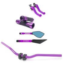 Kit Manete Manopla Guidão Retrovisor Titan Gravado a laser