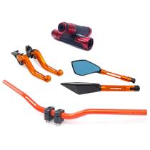 Kit Manete Manopla Guidão Retrovisor Titan Gravado a laser