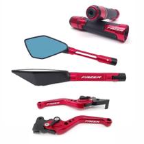 Kit Manete Manopla Retrovisor Fazer 250 150 Gravado a laser Kit Manete Manopla Retrovisor Fazer 250 150 Gravado a laser