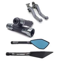 Kit Manete Manopla Retrovisor Titan Fan 125 150 160 Freio á disco