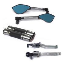 Kit Manete Manopla Retrovisor Xj6 Fazer 600 Mt-07 Mt-09
