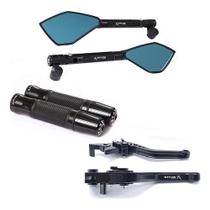 Kit Manete Manopla Retrovisor Xj6 Fazer 600 Mt-07 Mt-09