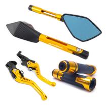 Kit Manete Retrovisor Esportivo Lander 250 Gravado A Laser