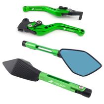 Kit Manete Retrovisor Kawasaki Z400 Todas Gravado a laser