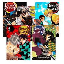 Kit: Manga Demon Slayer vol. 1 ao 5 Lacrados e em Português