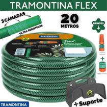 Kit Mangueira 1/2 Flex 20 Metros Tramontina Com Suporte