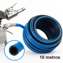 Kit Mangueira 10 m 1/4 com Bico Encher Pneu Acessório para Compressor de Ar, Oficina e Auto