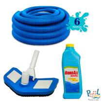 Kit Mangueira 6M + Clarificante Hidrofloc 1L + Aspirador Stylus