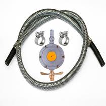 Kit Mangueira Aço 1,00 Metros 2 Abraçadeira Registro Botijão 506/01 Kit Mangueira Aço 1,00 Metros 2 Abraçadeira Registro Botijão 506/01