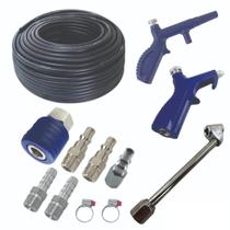 Kit Mangueira Ar Comprimido 20m Engate Rápido Bico Ar