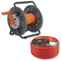Kit Mangueira ATS Jardim 25m C/Sup Enrolador Fixo Tramontina