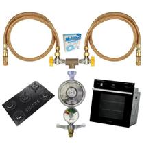 Kit Mangueira Cobre Instalação Cooktop Forno Gás Botijão Glp