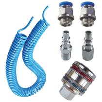 Kit Mangueira Espiral 3,5 Metros Engate Rápido conexões