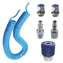 Kit Mangueira Espiral 3,5 Metros Rosca 1/4 macho conexões