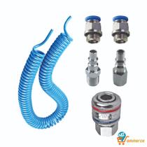 Kit Mangueira Espiral 3,5 Metros Rosca 1/4 ''macho +conexões