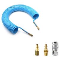 Kit Mangueira Espiral Azul 15 Mts Rosca 1/4 Fêmea E Conexões