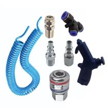 Kit Mangueira Espiral Para Assoprar Cabine De Caminhão