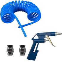 Kit Mangueira Espiral Tubo Pu 8mm X 3,5 Metros e Bico de ar