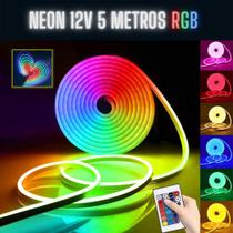KIT Mangueira Fita LED Neon Flex 12V RGB 5 Metros IP67 + Fonte - LED Force