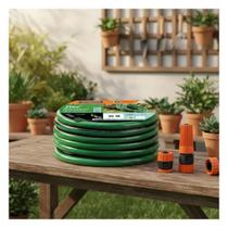 Kit Mangueira Flex Jardim 30m Reforçada Alta Resistência