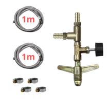 Kit Mangueira Flexíveis de aço 2m a 5m Registro Alta Pressão Tamanho:1m+1m