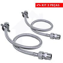 kit Mangueira Flexível de Aço Inox Ducha Higiênica 60cm