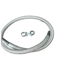 Kit mangueira flexivel prata malha de aço 1m tm x tm para gás + 2 abraçadeiras Kit mangueira flexivel prata malha de aço 1m tm x tm para gás + 2 abraçadeiras