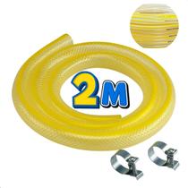 Kit Mangueira Gás 2 Metros 11K Multiuso Cozinha + Braçadeiras P/ Instalação Casa