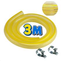 Kit Mangueira Gás 3 Metros 9K Multiuso Cozinha + Braçadeiras P/ Instalação Casa