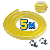 Kit Mangueira Gás 5 Metros 9K Multiuso Cozinha + Braçadeiras P/ Instalação Casa